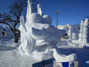 thumbnail of Chinese Dancing Dragon snow sculpture