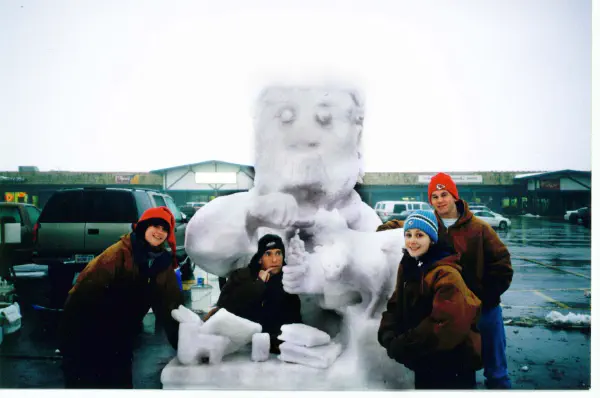 Mad Scientist snow sculpture