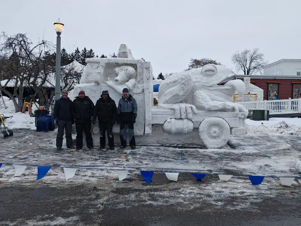 Toad Truck snow sculpture
